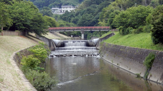 大和川の支流 竜田川・念仏橋付近