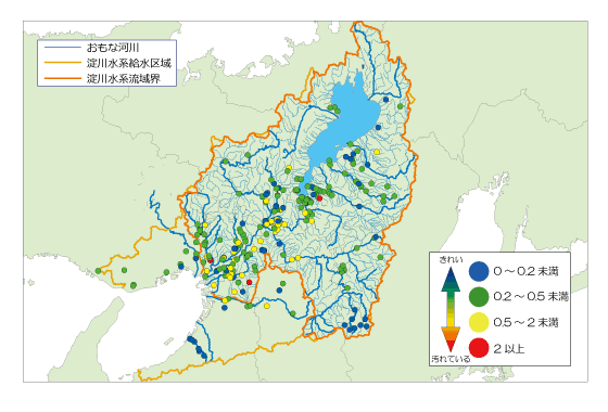 アンモニウムの水質マップ