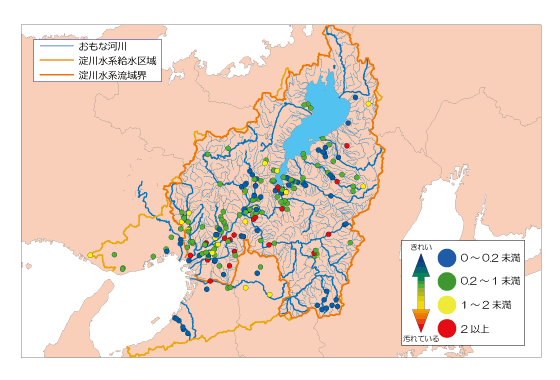 硝酸態窒素の水質マップ