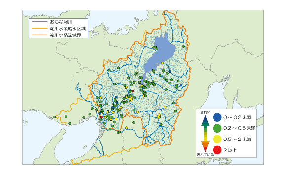 アンモニウムの水質マップ