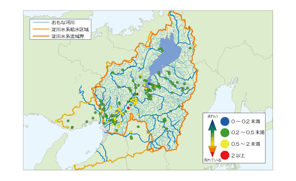 アンモニウムの水質マップ