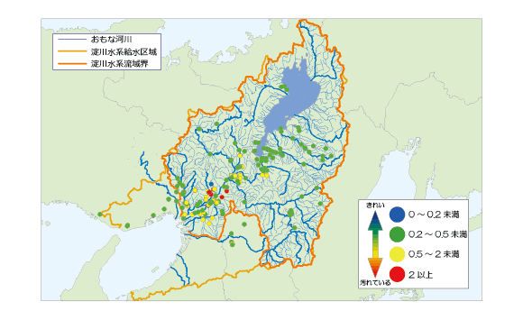 アンモニウムの水質マップ